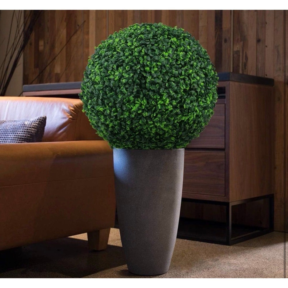 Sunnyglade 2 PCS 15.7 inch 4 Layers Artificial Plant Topiary Ball Faux Boxwood